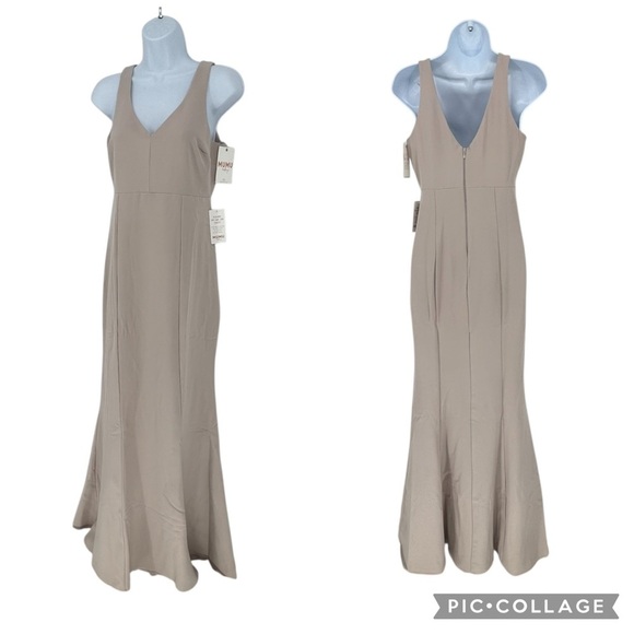 Show Me Your MuMu Dresses & Skirts - Show Me Your MUMU Weddings Bridal Sleeveless Taupe Maxi Dress Gown Size Small